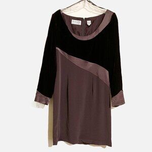 Oleg Cassini Black Tie Vintage Velvet Dark Brown Asymmetrical Dress. SZ 10